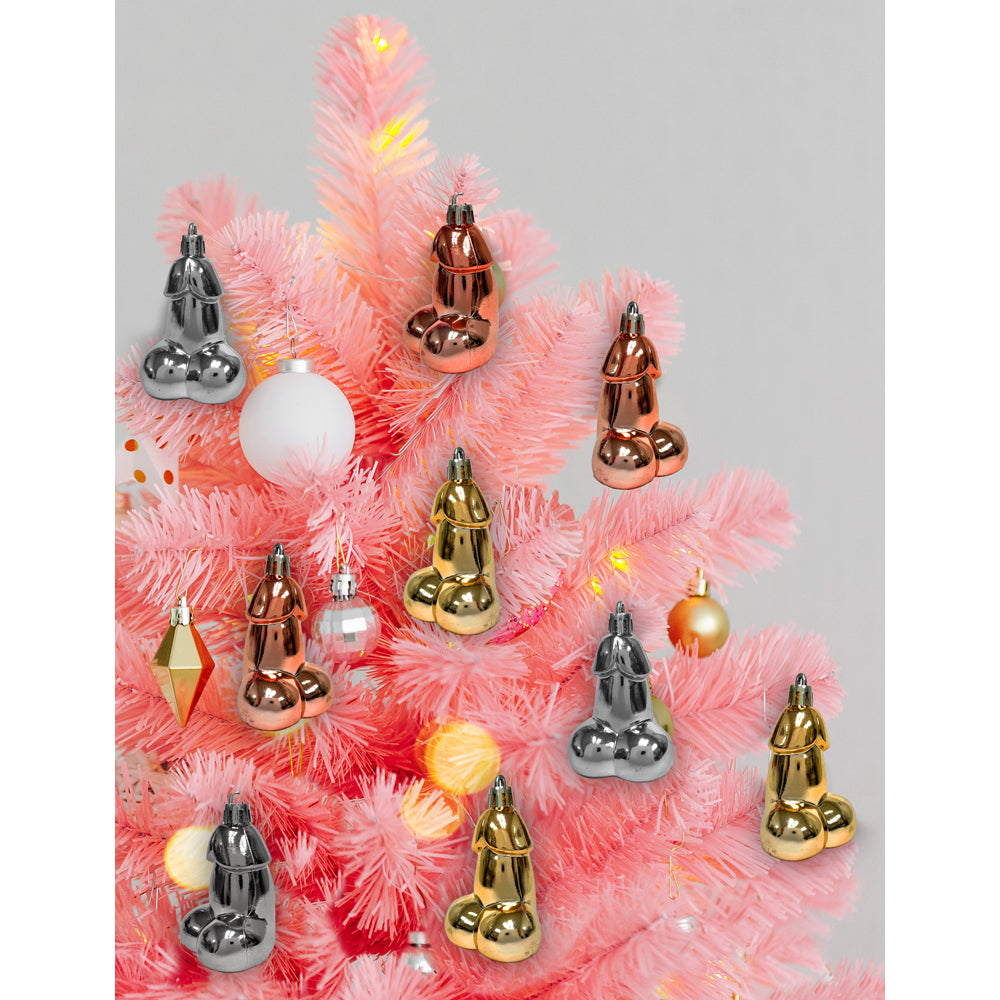 Metallic Penis Ornaments - Glitterati 8-Pack