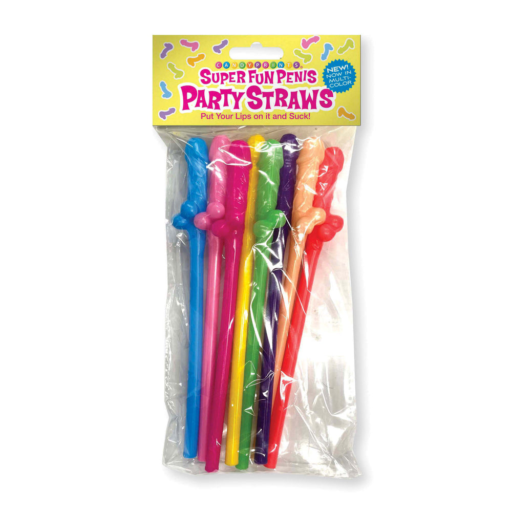 8-Pack Multicolor Penis Straws | Novelty Drinking Straws for Parties