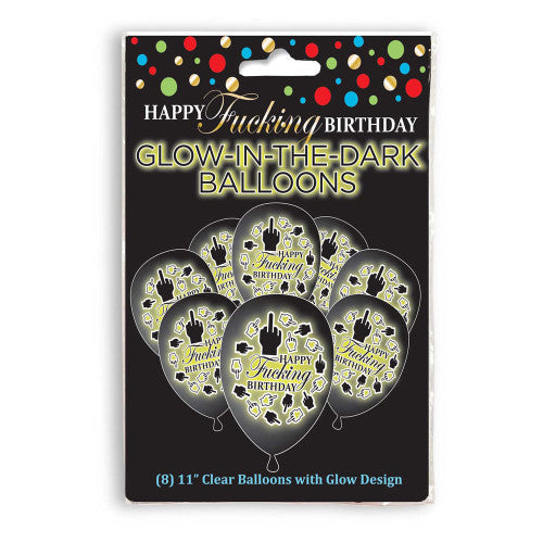 Happy F'Ing Birthday Glow Balloons - Fun & Bold Party Balloons for Adult Birthdays