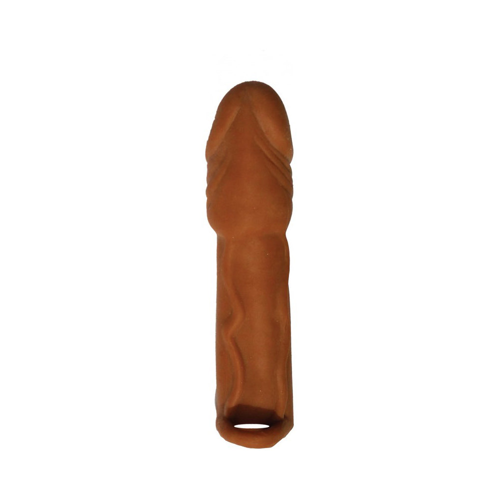 Skinsations Latin Lover Series Husky Lover Extension Sleeve With Power Bullet & Scrotum Strap 7"