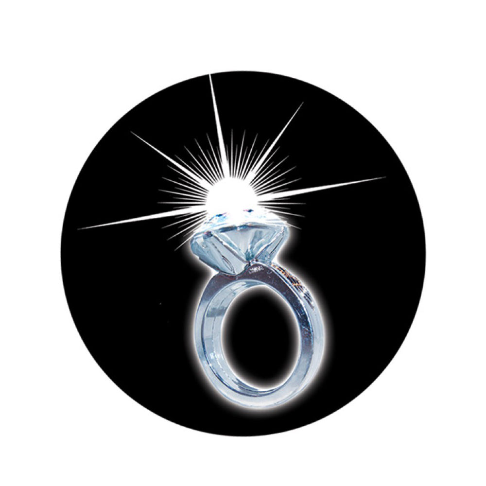 Light-Up Diamond Ring 5-Pack - LED Glow Party Rings