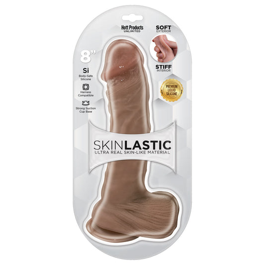 Skinsations Skinlastic Sliding Skin Dildo 8" With Suction Base