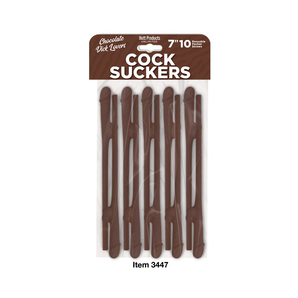 Penis-Shaped Chocolate Straws 10-Pack for Chocolate Lovers