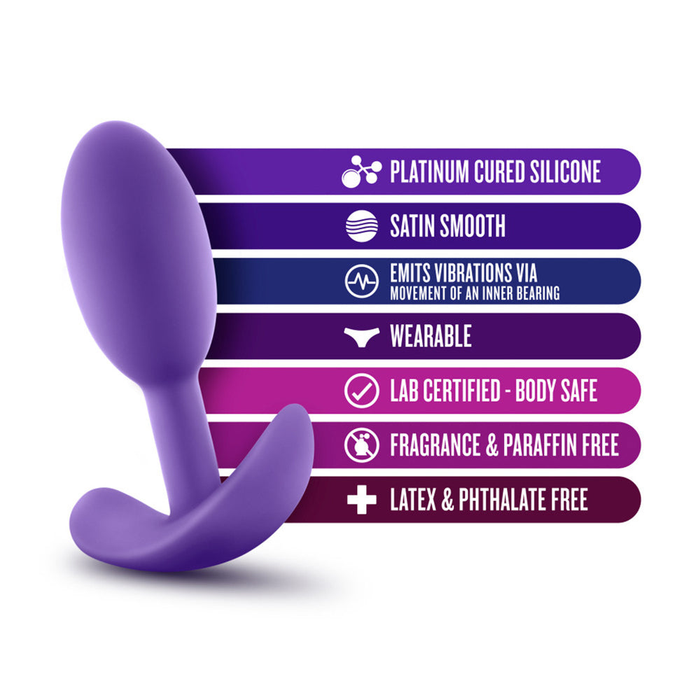 Vibrating Anal Plug Luxe Wearable Vibra Slim Small Purple