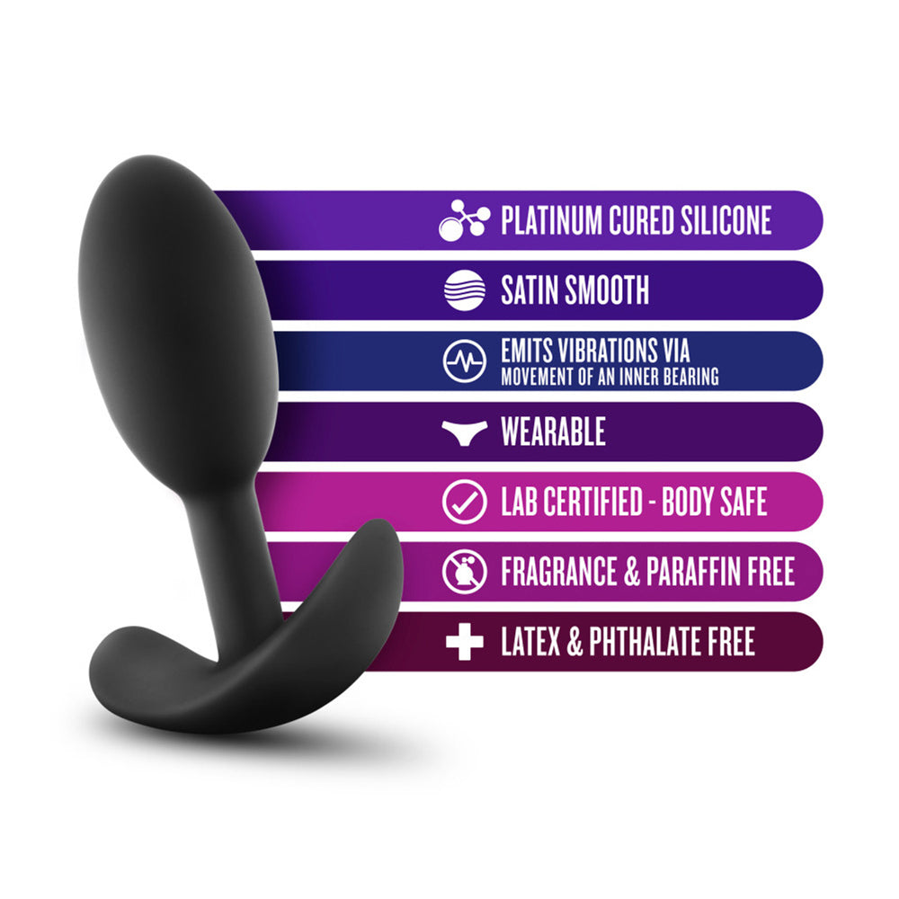 Luxe Wearable Vibra Slim Plug - Small Black