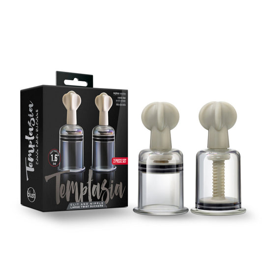 Temptasia Clear Large Twist Clit and Nipple Suction Cups – Set of 2