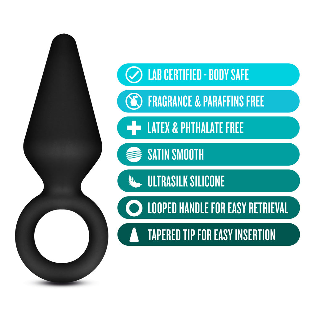 Anal Adventures Small Black Platinum Silicone Loop Plug