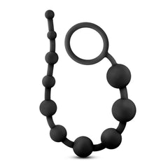 Anal Beads – Platinum Silicone, 10-Count, Black – Anal Adventures