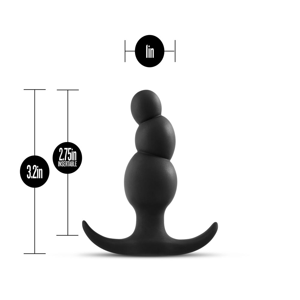 Anal Adventures Platinum Stacked Beaded Plug – Black