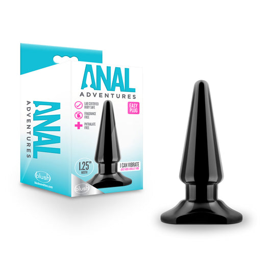 Anal Adventures Easy Plug Black - Butt Plug for Anal Play