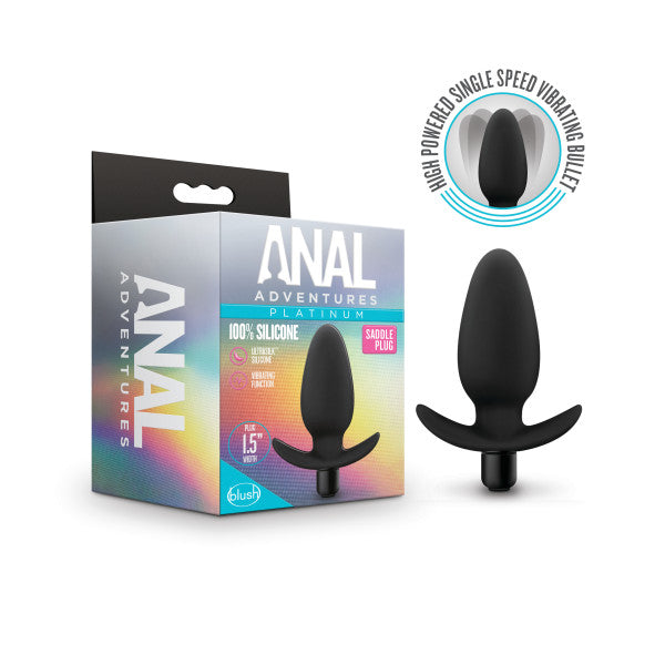 Anal Adventures Platinum Silicone Saddle Plug – Black, Premium Anal Toy