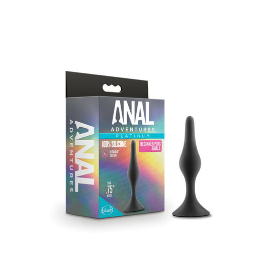 Anal Adventures Platinum Silicone Beginner Anal Plug – Small, Black