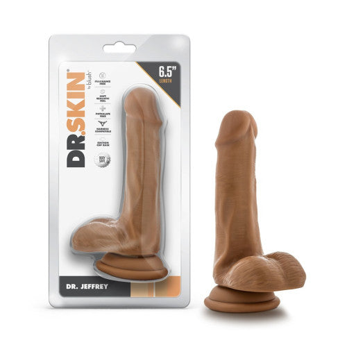 Dr. Skin Dr. Jeffrey 6.5" Dildo with Balls – Realistic Tan Silicone Dildo