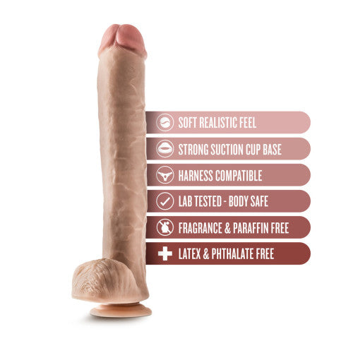 Dr. Skin Dr. Michael 14" Dildo with Balls – Realistic Beige Silicone Dildo
