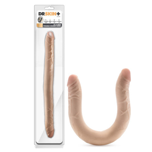 Dr. Skin Plus 16.5" Posable Double Dong – Extra Long Realistic Dual-Ended Dildo