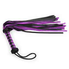 22-Inch Mixed Leather Flogger - Purple