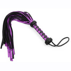22-Inch Mixed Leather Flogger - Purple