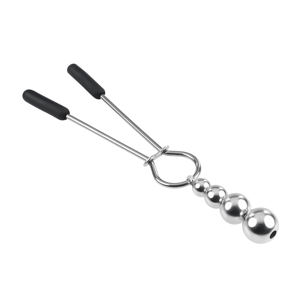 Silver Beaded Nipple Clamps – Adjustable BDSM Nipple Gear for Sensation Play