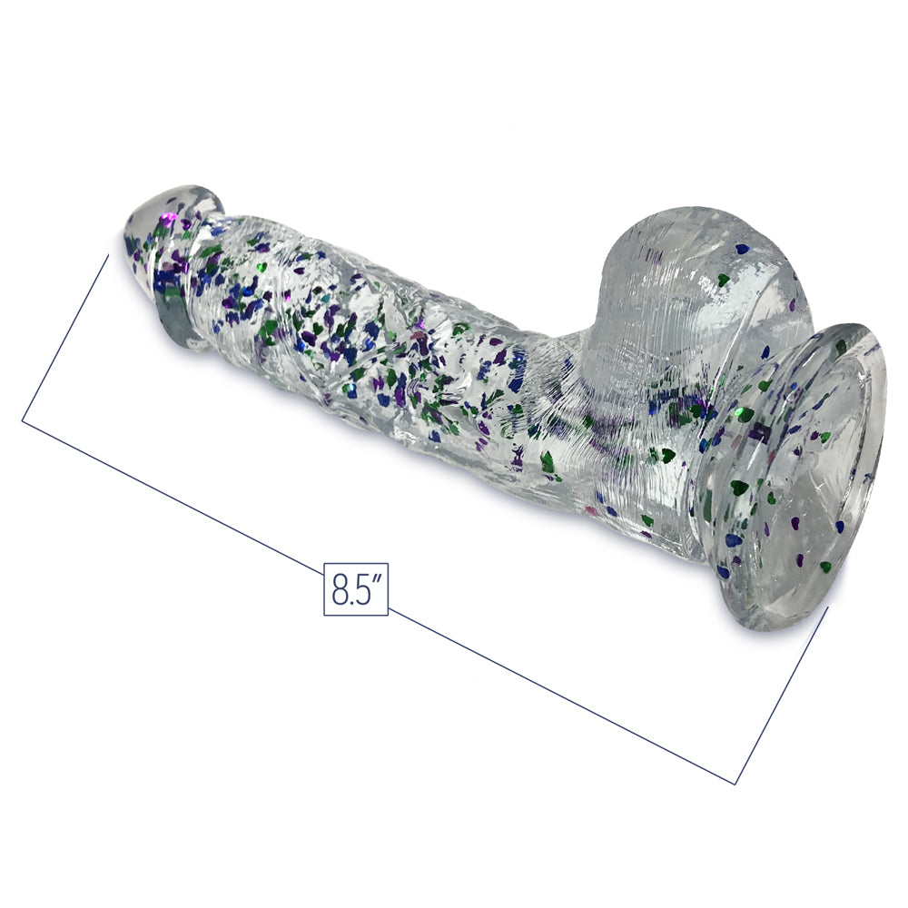 Glittergasm 8" Blue Green Purple Dildo