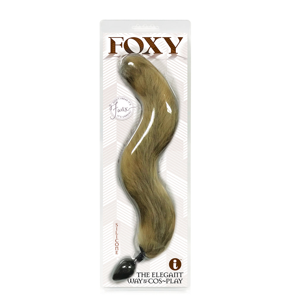 Gold Silicone Fox Tail Butt Plug - Fox Tail Anal Toy
