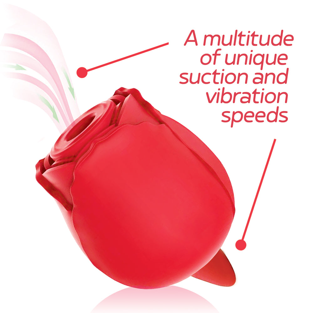 Rechargeable Silicone Suction Vibrator - Wild Rose & Tongue