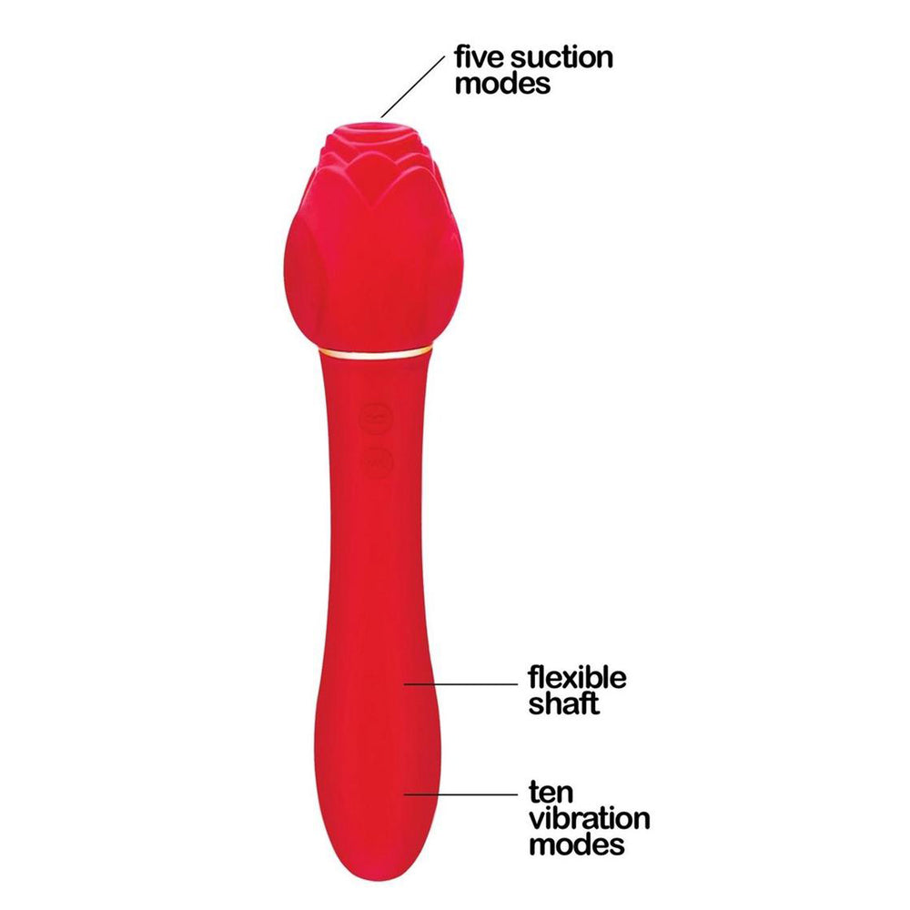 Wild Rose & Vibrator Rechargeable Silicone Suction Vibrator