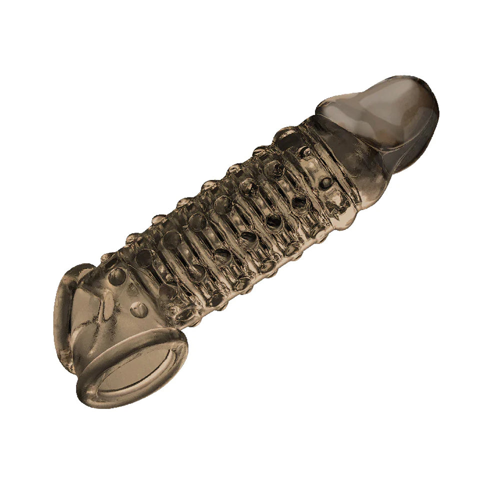 The 9's Toppers Open Ended Ribbed And Nubbed Penis Extender Smoke
