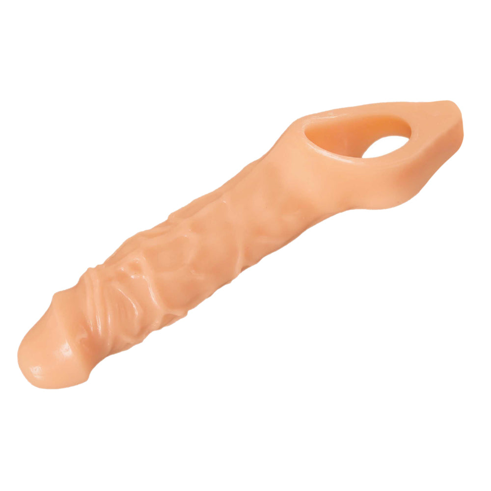 Size Matters Ample Penis Enhancer Sheath - Flesh Color Realistic Male Enhancement Sleeve