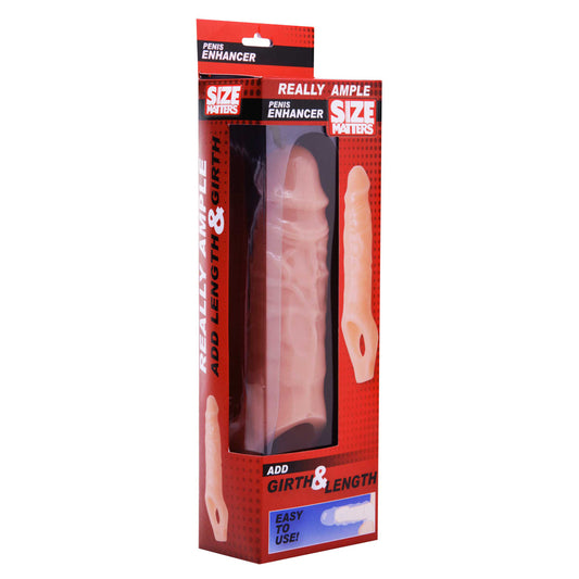 Size Matters Ample Penis Enhancer Sheath - Flesh Color Realistic Male Enhancement Sleeve
