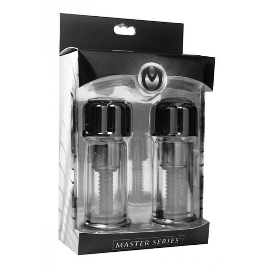 Masters Series Black Max Twist Nipple Suction Suckers - Powerful Nipple Stimulators