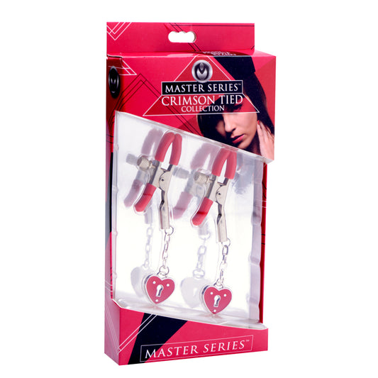 Master Series Crimson Heart Padlock Nipple Clamps – Tied Charmed Design