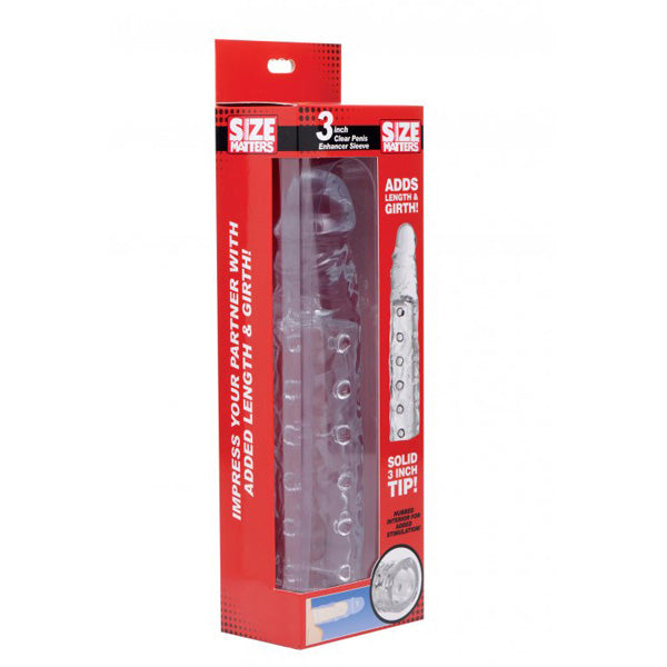 Size Matters 3-Inch Clear Penis Sleeve Enhancer for Men