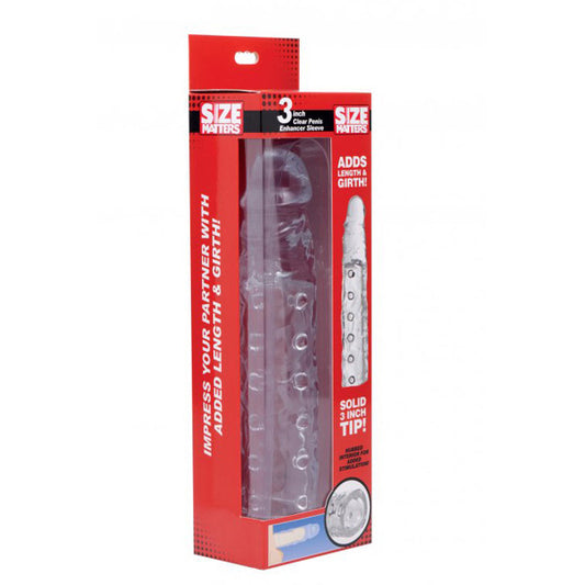 Size Matters 3-Inch Clear Penis Sleeve Enhancer for Men
