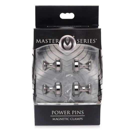 Master Series Power Pins Magnetic Nipple Clamp Set – Adjustable BDSM Nipple Clamps for Sensory Play