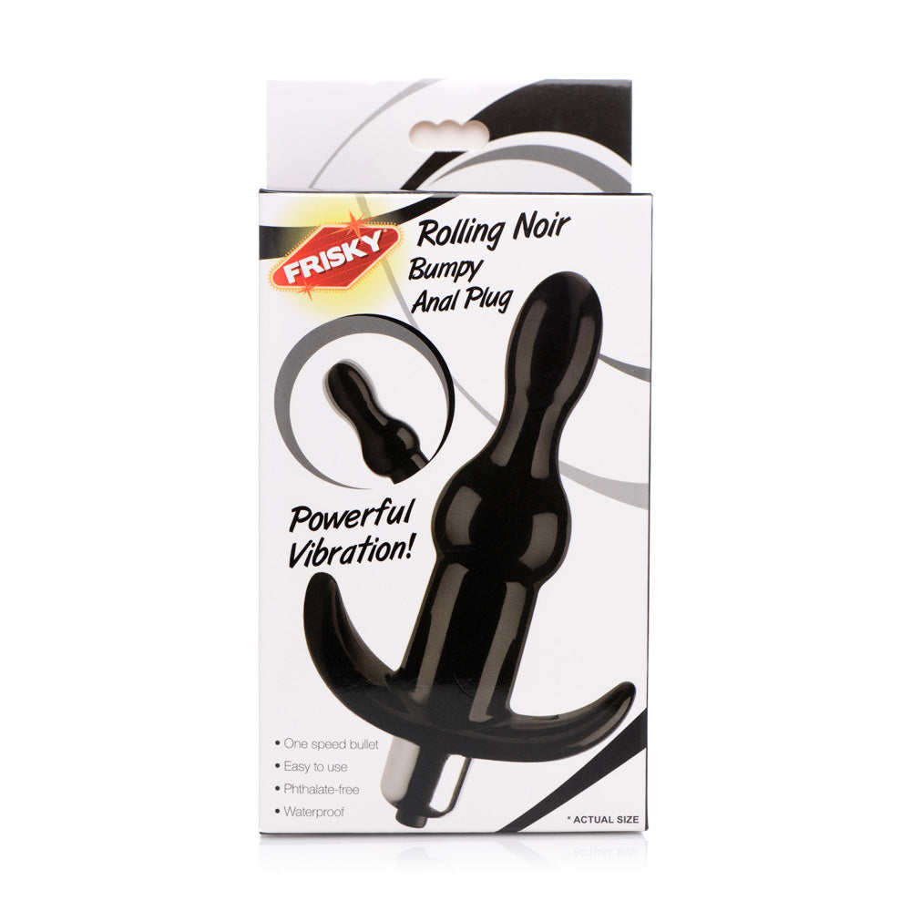 Frisky Rolling Noir Bumpy Anal Plug - Textured Black Anal Toy