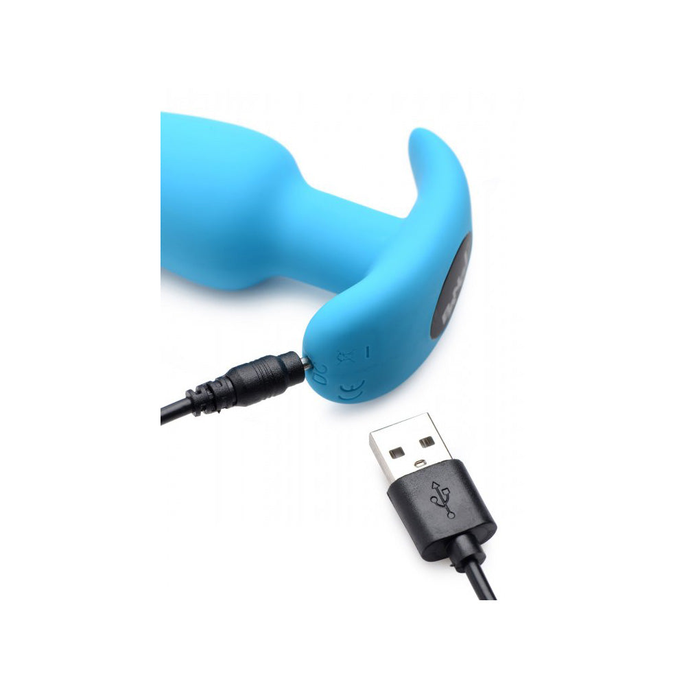 Bang! 21X Vibrating Silicone Butt Plug with Remote Control – Blue