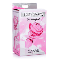 Booty Sparks Pink Rose Glass Small Anal Plug