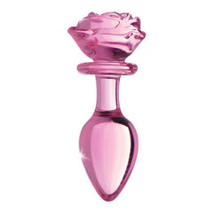 Booty Sparks Pink Rose Glass Large Anal Plug