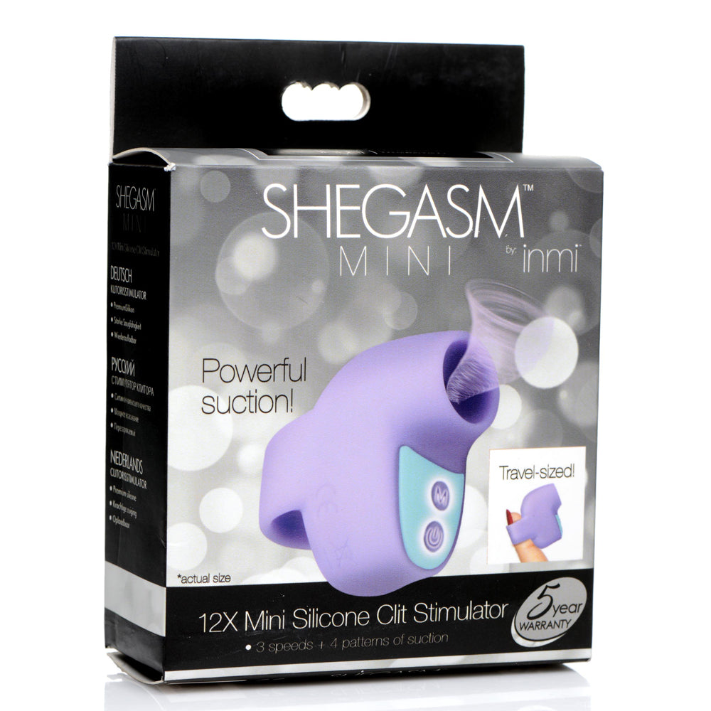 Shegasm Mini 12X Mini Silicone Clit Stimulator Black