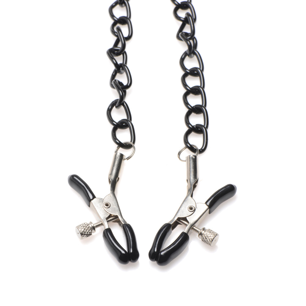 Master Series Temptress Collar with Nipple Clamps – BDSM Collar and Nipple Clamp Set