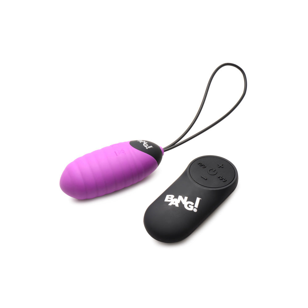 Bang! 28X Ribbed Silicone Egg Purple