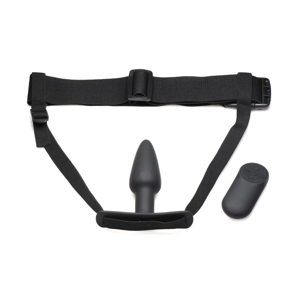 28X Silicone Anal Plug with Harness and Remote Control – Master Series Bum-Tastic