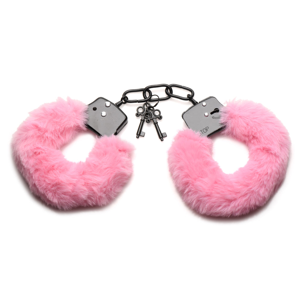 Master Series Cuffed In Fur Furry Handcuffs Pink