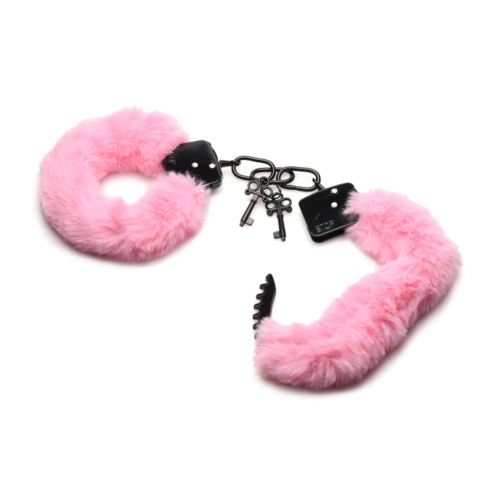 Master Series Cuffed In Fur Furry Handcuffs Pink