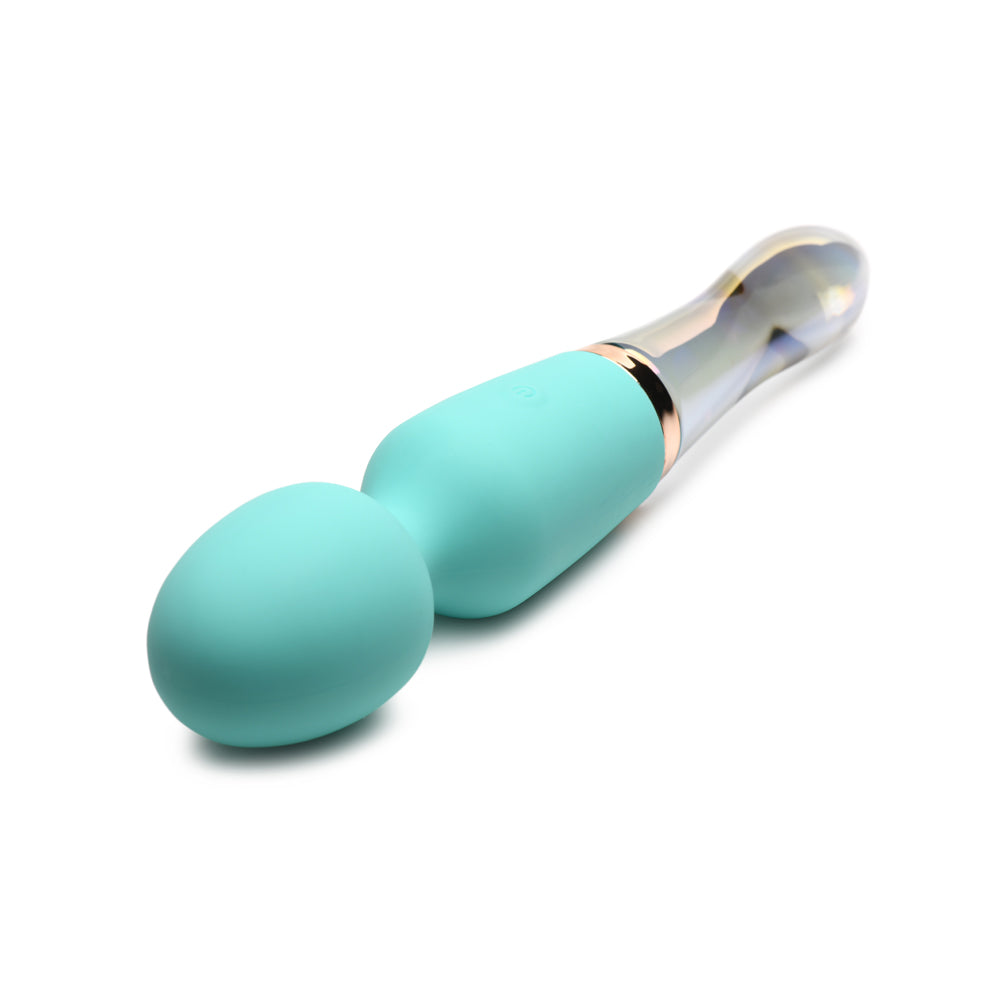 Prisms Vibra-Glass 10X Turquoise Dual Ended Silicone/Glass Wand
