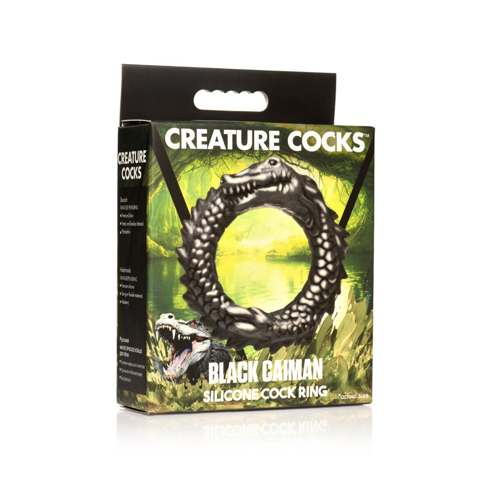 Creature Cocks Black Caiman Silicone Cock Ring for Men