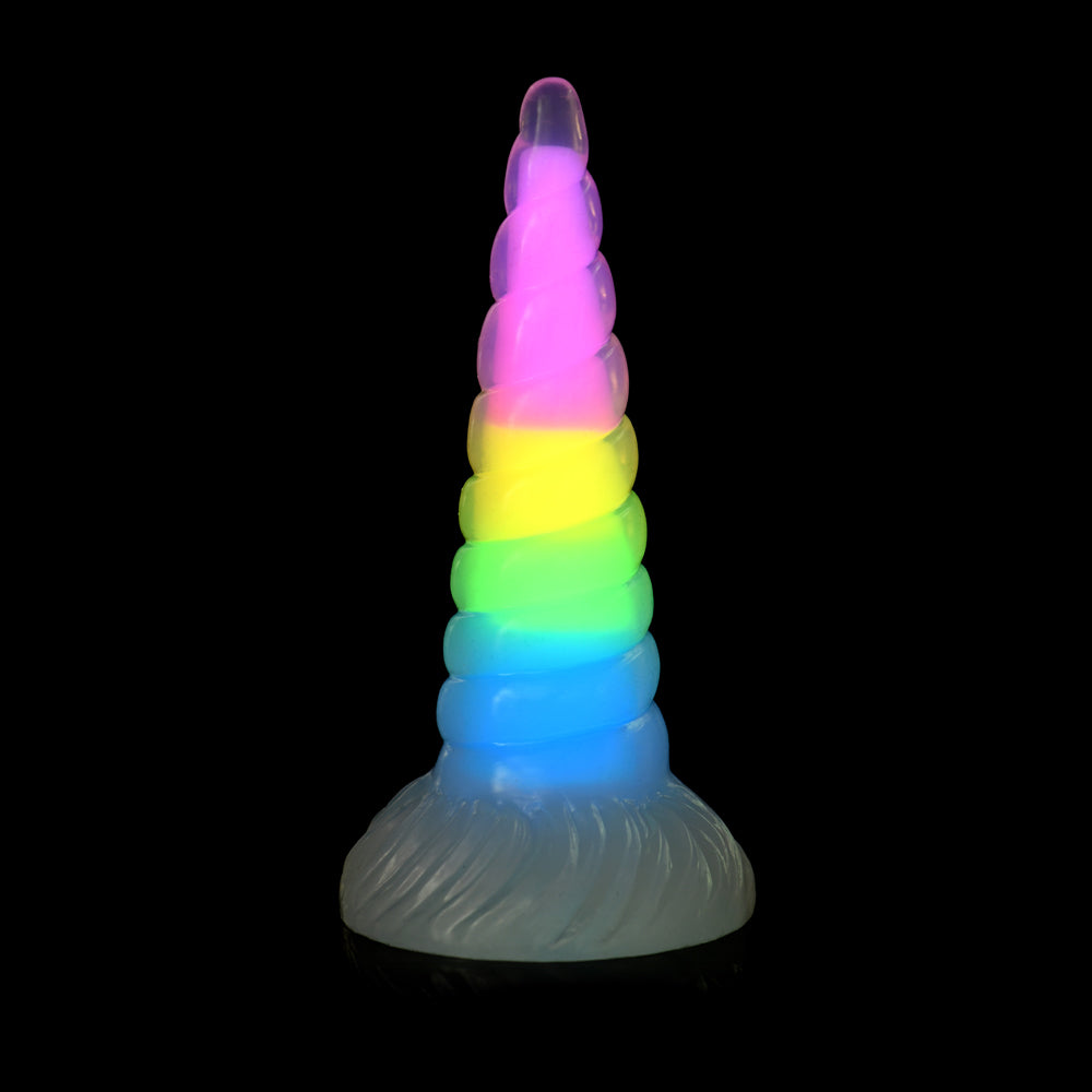 Creature Cocks Uni-Glow Rainbow Glow-In-The-Dark Silicone Dildo