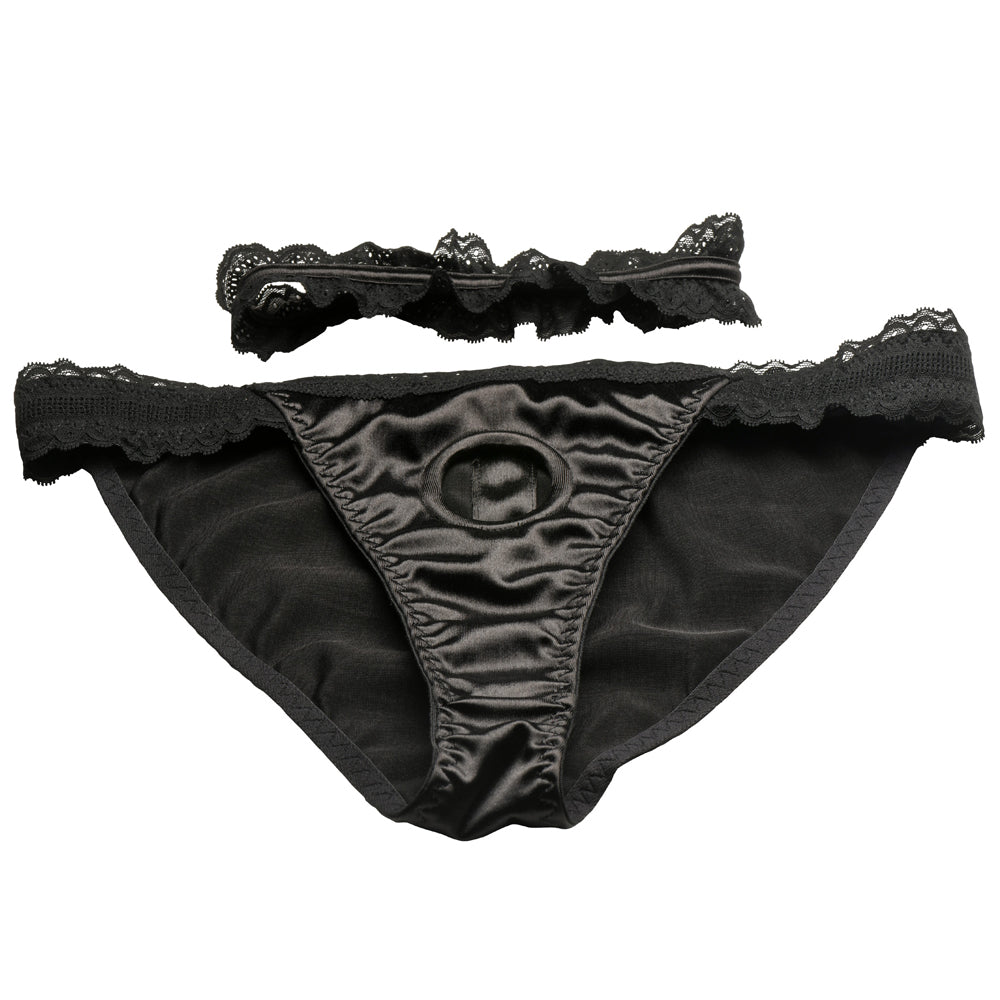 Bedroom Bliss Jolie Strap-On Panty Harness & Garter Medium