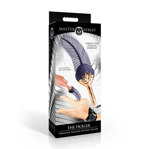 Master Series The Tickler Vibrating Silicone Feather Tickler – Sensual Pleasure with Soft Vibration