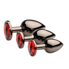 Creature Cocks Sinister Red Eyes Metal Butt Plug Set – Fantasy Anal Toys in Multiple Sizes